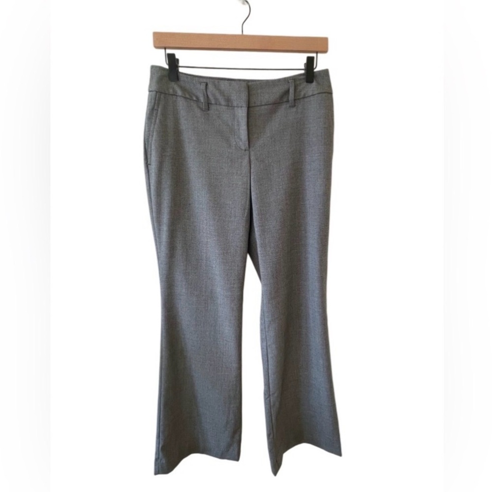 Ann Taylor LOFT Julie Pants Wide Leg 4 Grey Herringbone Petite Y2K Business